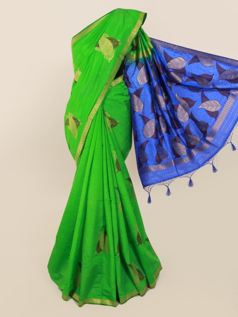 

Pothys Green Woven Design Silk Blend Saree