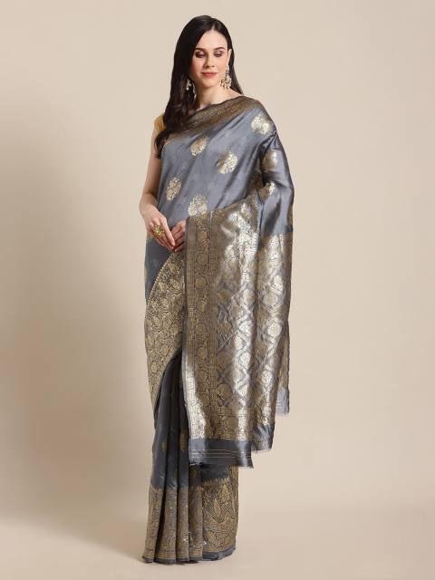 

Mitera Grey Art Silk Woven Design Banarasi Saree