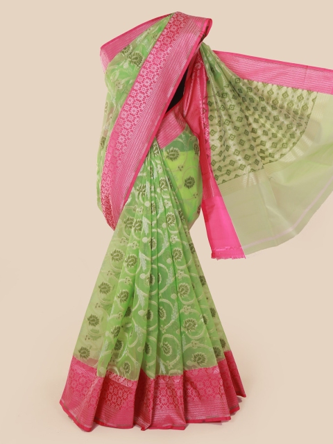 

Pothys Green & Pink Tissue Woven Design Saree