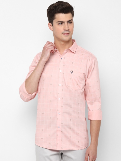 

Allen Solly Men Peach-Coloured Slim Fit Printed Casual Shirt
