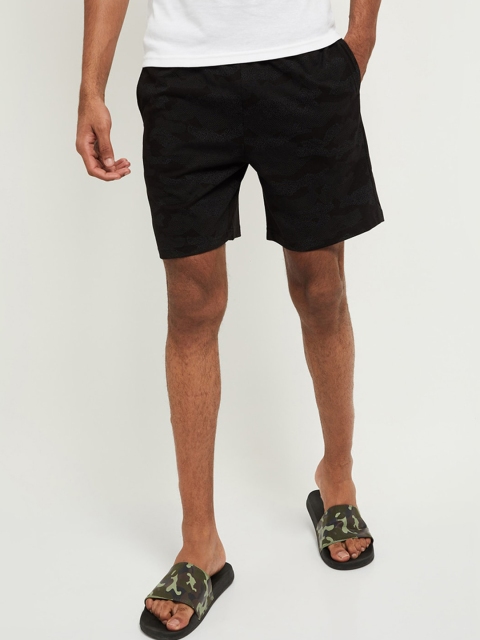 

max Men Black Printed Lounge Shorts