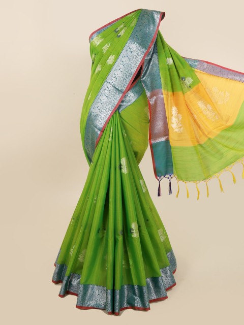 

Pothys Green Woven Design Cotton Blend Saree