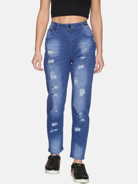 

KULTPRIT Women Blue Skinny Fit Mid-Rise Stretchable Highly Distressed Jeans