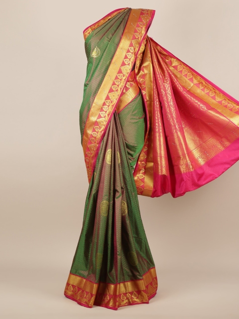 

Pothys Green & Gold-Toned Art Silk Woven Design Saree