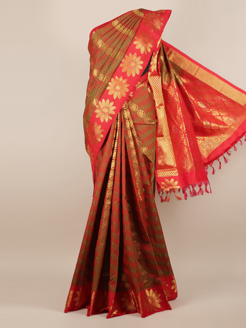 

Pothys Green Woven Design Pure Silk Saree
