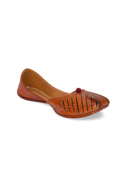 

Ta Chic Women Brown Textured Leather Mojaris