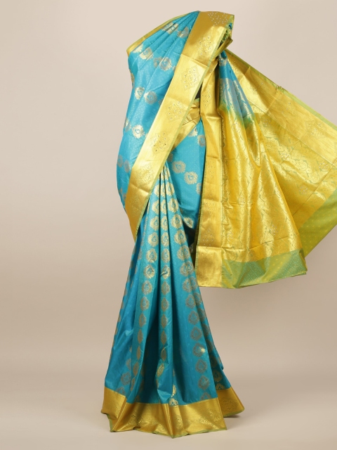 

Pothys Blue & Gold-Toned Art Silk Woven Design Saree