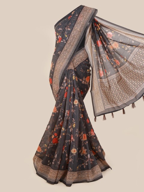 

Pothys Grey Woven Design Cotton Blend Saree