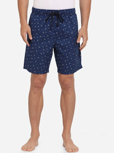 

JADE BLUE Men Blue Printed Regular Fit Regular Shorts