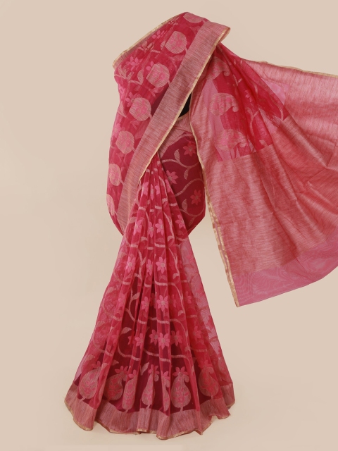 

Pothys Pink Floral Woven Design Saree