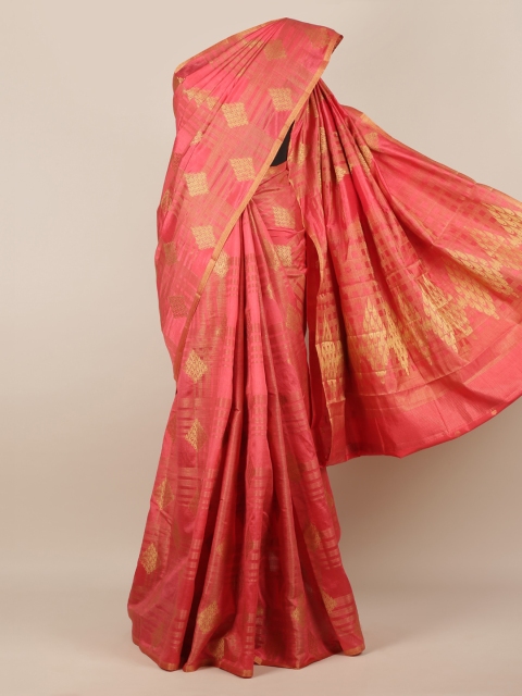 

Pothys Pink Woven Design Jute Silk Saree