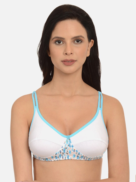 

mod & shy Blue & White Solid Non-Wired Non Padded Everyday Bra MS89M