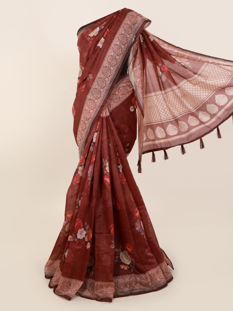 

Pothys Brown Woven Design Cotton Blend Saree