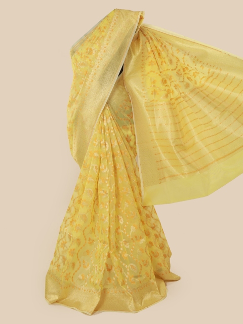 

Pothys Yellow Woven Design Tissue Saree