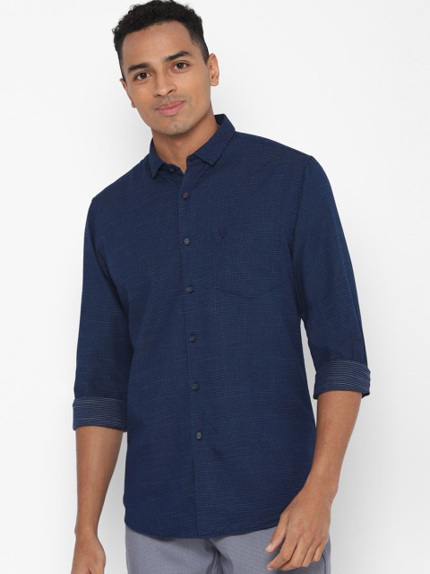 

Allen Solly Men Navy Blue Slim Fit Solid Casual Shirt