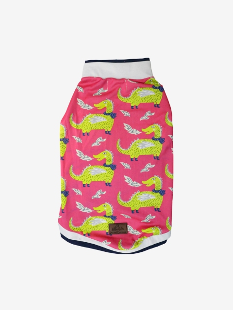 

Pawsindia Pink & Yellow Darcarys Printed Dog T-Shirt