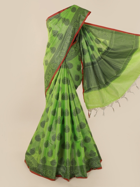 

Pothys Green Woven Design Tissue Saree
