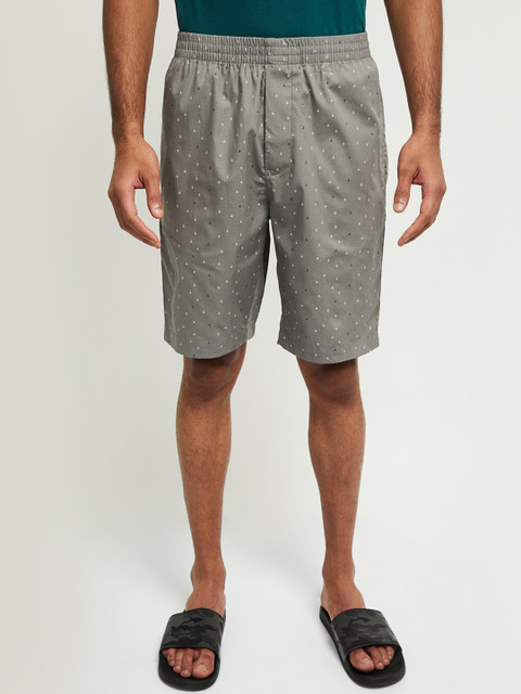 

max Men Grey Printed Lounge Shorts