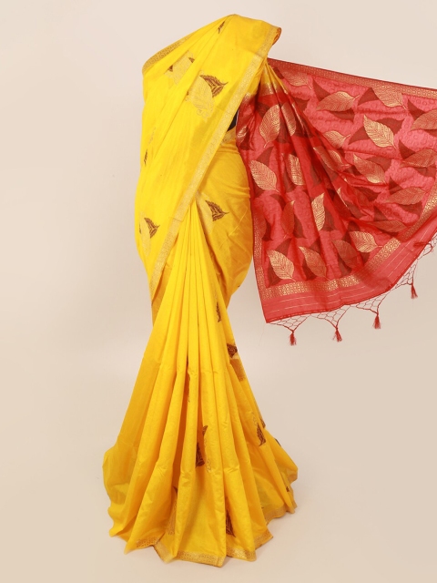 

Pothys Yellow Woven Design Silk Blend Saree
