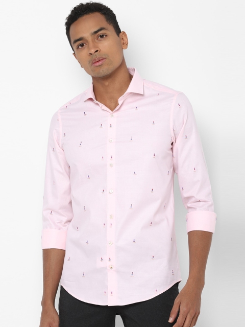 

SIMON CARTER LONDON Men Pink Slim Fit Printed Casual Shirt