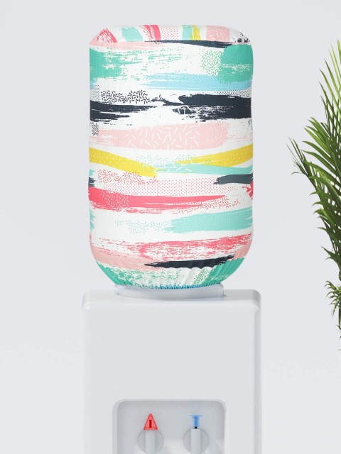 

Cortina White & Green Printed Water Dispenser Cover