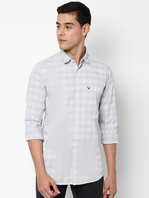 

Allen Solly Men Grey Slim Fit Checked Casual Shirt