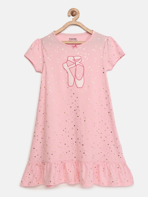 

mackly Pink Printed Nightdress