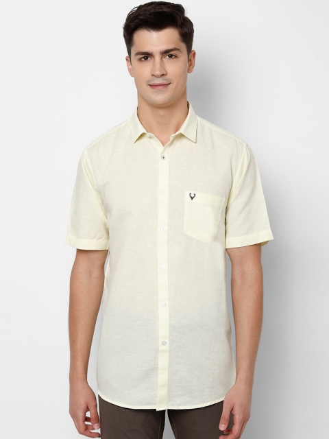 

Allen Solly Men Yellow Slim Fit Solid Casual Shirt