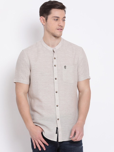 

Red Tape Men Beige Regular Fit Solid Casual Shirt