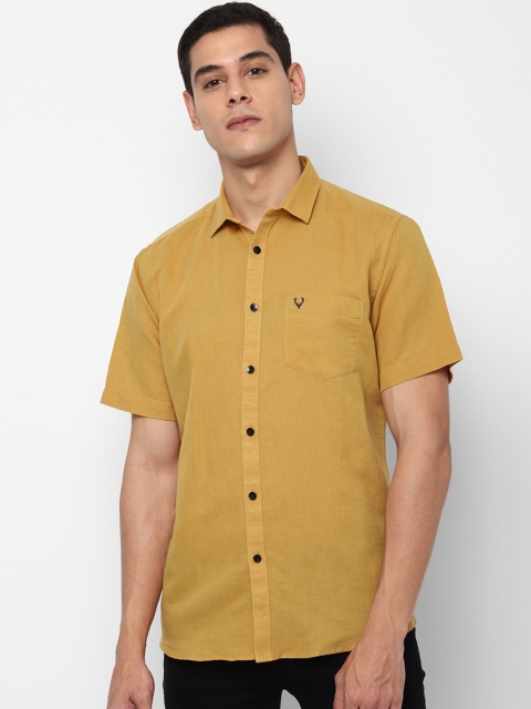

Allen Solly Men Yellow Slim Fit Solid Casual Shirt