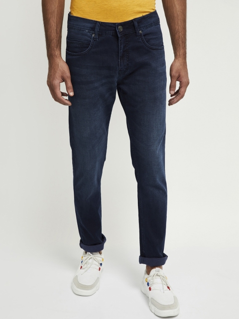 

max Men Blue Slim Fit Mid-Rise Clean Look Stretchable Jeans