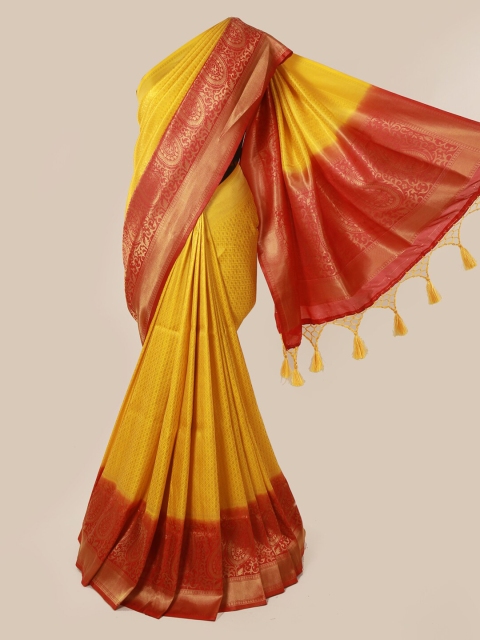 

Pothys Yellow Woven Design Art Silk Saree