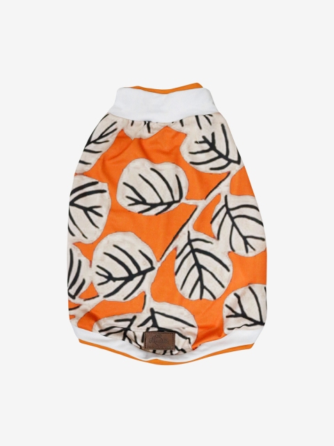 

Pawsindia Orange & White Printed Dog T-Shirt