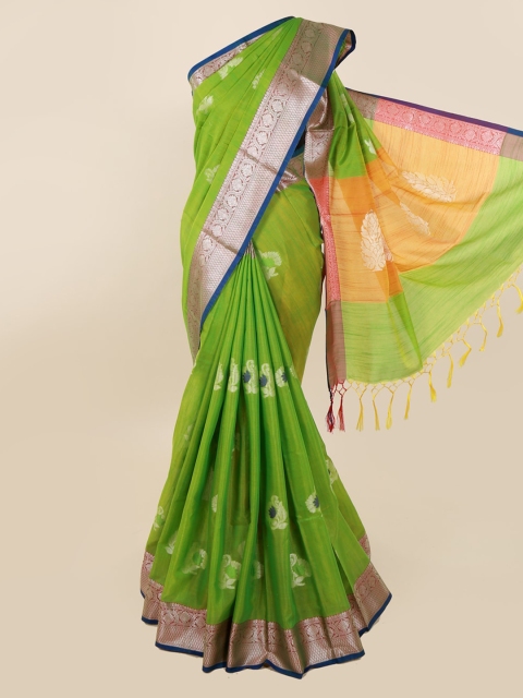 

Pothys Green Woven Design Cotton Blend Saree