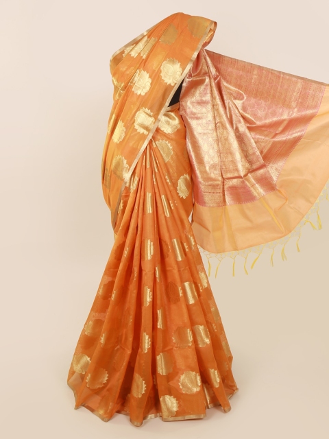 

Pothys Orange Woven Design Silk Cotton Saree