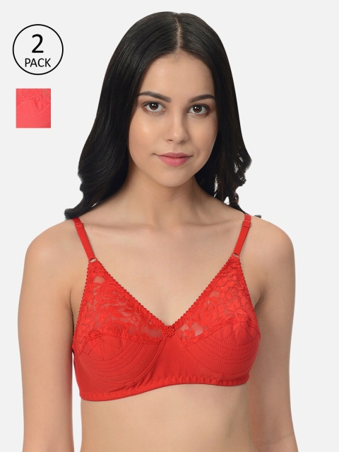 

mod & shy Pack of 2 Assorted Solid Non-Wired Non Padded Everyday Bra