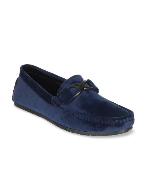

Carlton London Men Navy Blue Velvet Loafers