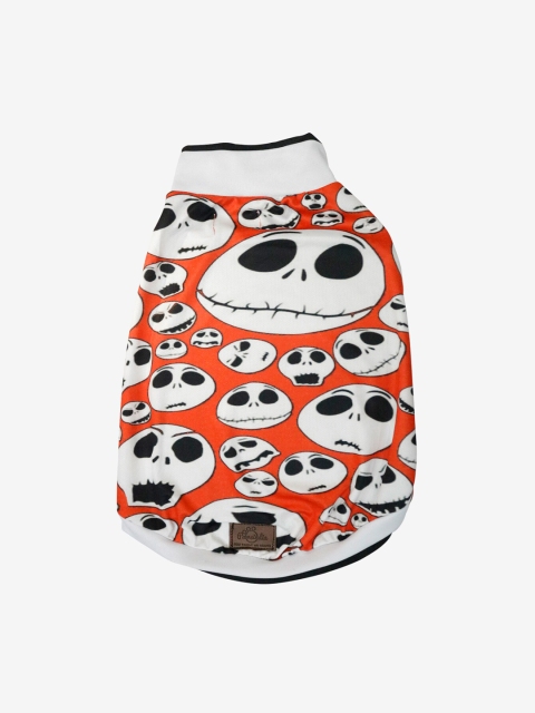 

Pawsindia Red & White Skulls Printed Dog T-Shirt