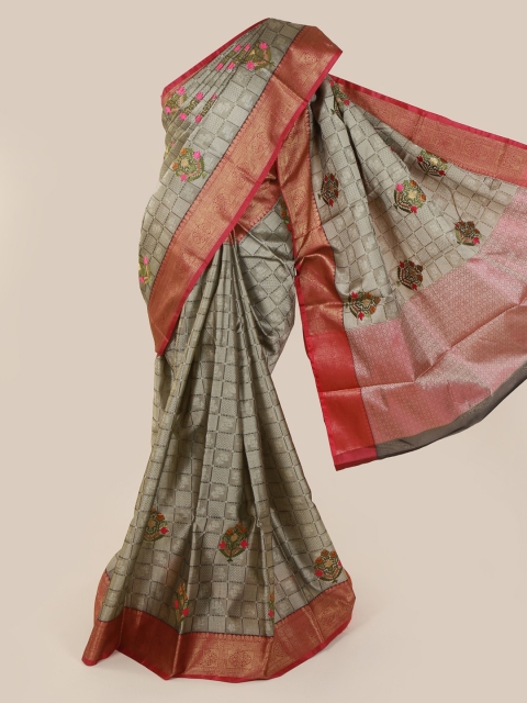 

Pothys Grey Woven Design Cotton Blend Saree