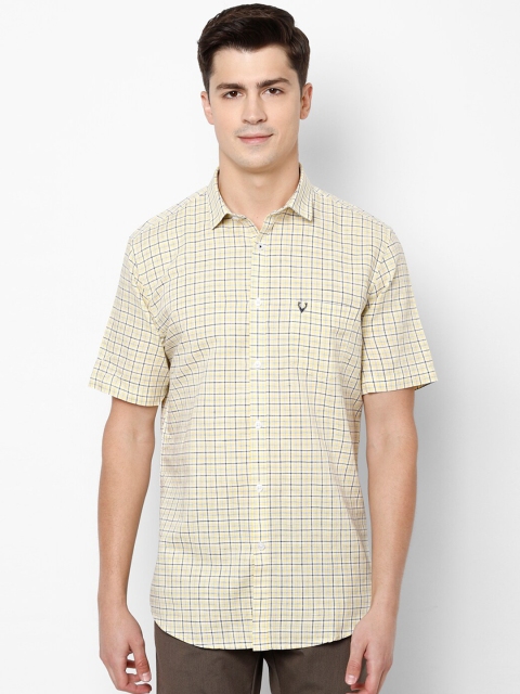 

Allen Solly Men Yellow & Black Slim Fit Checked Casual Shirt