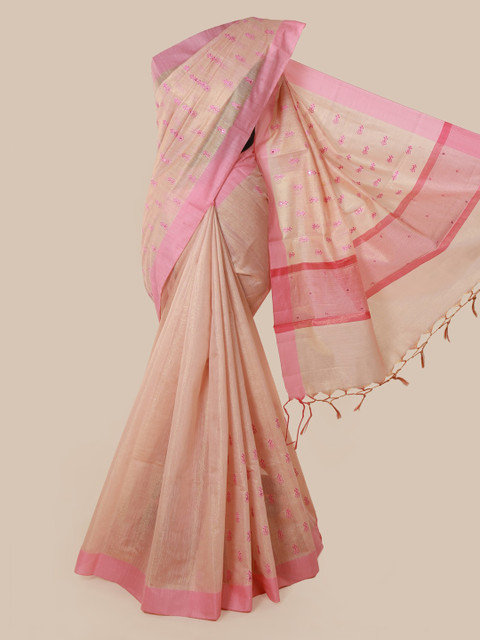 

Pothys Pink Woven Design Tissue Saree