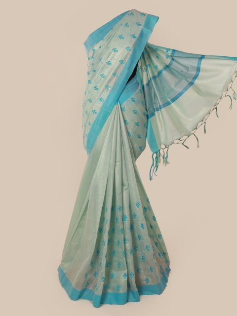 

Pothys Blue Woven Design Tissue Saree