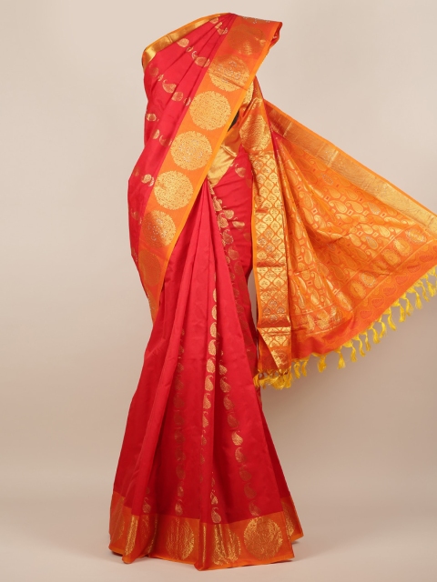 

Pothys Red Woven Design Pure Silk Saree