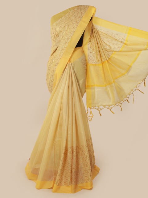 

Pothys Yellow Woven Design Tissue Saree
