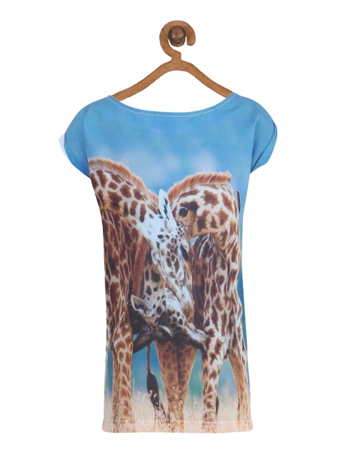 

Miyo Girls Blue Printed Regular Top