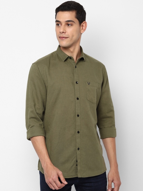 

Allen Solly Men Olive Green Slim Fit Solid Casual Shirt