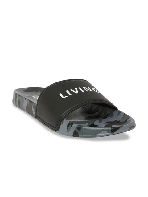 

Ajile by Pantaloons Men Black & Grey Printed Sliders
