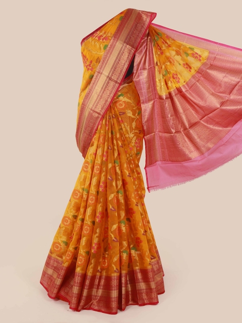 

Pothys Yellow & Red Tissue Woven Design Saree