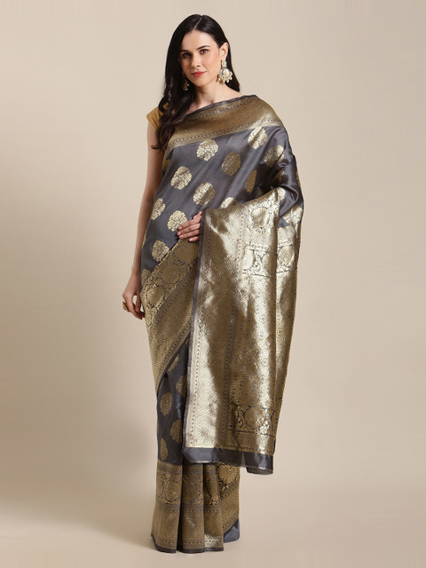 

Mitera Grey Art Silk Woven Design Banarasi Saree