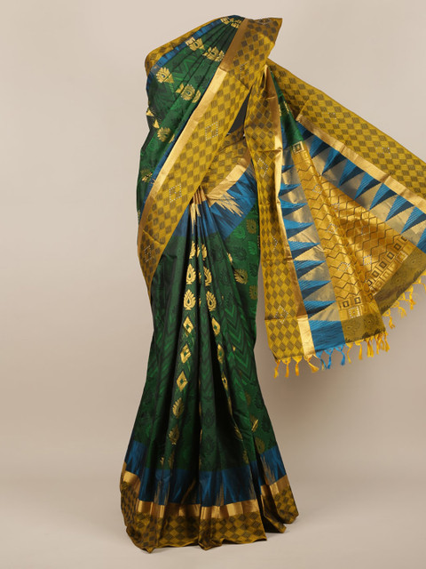 

Pothys Green Woven Design Pure Silk Saree